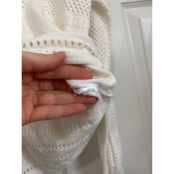 Maje Mufina Perforated Minimalist Luxury Sweater in Off-White – Size 1 (Small) - Picture 7 of 7
